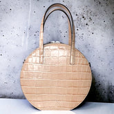 GIULIA Croco Hazelnut táska, bézs - THEO Budapest Webshop - Prémium minőségű, egyedi tervezésű bőrtáskák és kiegészítők