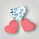 THEO Asymmetric fülbevaló Coral, narancs - THEO Budapest Webshop - Prémium minőségű, egyedi tervezésű bőrtáskák és kiegészítők