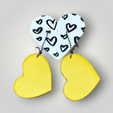 THEO Asymmetric fülbevaló warm Yellow, sárga - THEO Budapest Webshop - Prémium minőségű, egyedi tervezésű bőrtáskák és kiegészítők