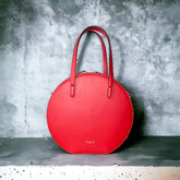 GIULIA Red Velvet táska, piros - THEO Budapest Webshop - Prémium minőségű, egyedi tervezésű bőrtáskák és kiegészítők