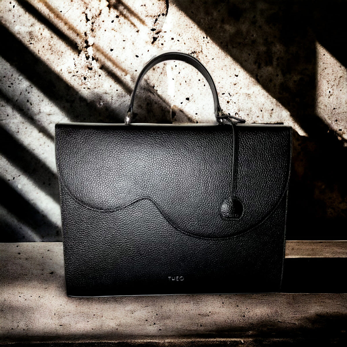 Camila Midnight Black laptop táska, fekete - THEO Budapest Webshop -  Prémium minőségű, egyedi tervezésű bőrtáskák és kiegészítők