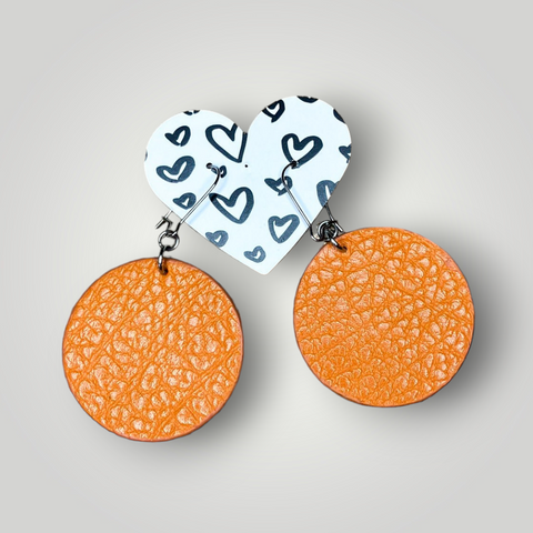THEO Ecliptic fülbevaló Mandarin, narancs - THEO Budapest Webshop -  Prémium minőségű, egyedi tervezésű bőrtáskák és kiegészítők