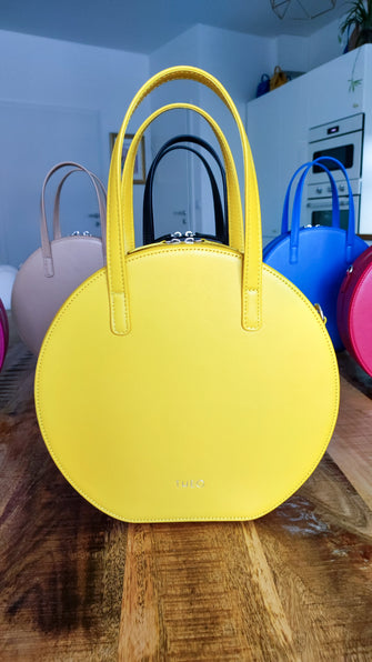 GIULIA Summer Yellow táska, sárga - THEO Budapest Webshop -  Prémium minőségű, egyedi tervezésű bőrtáskák és kiegészítők