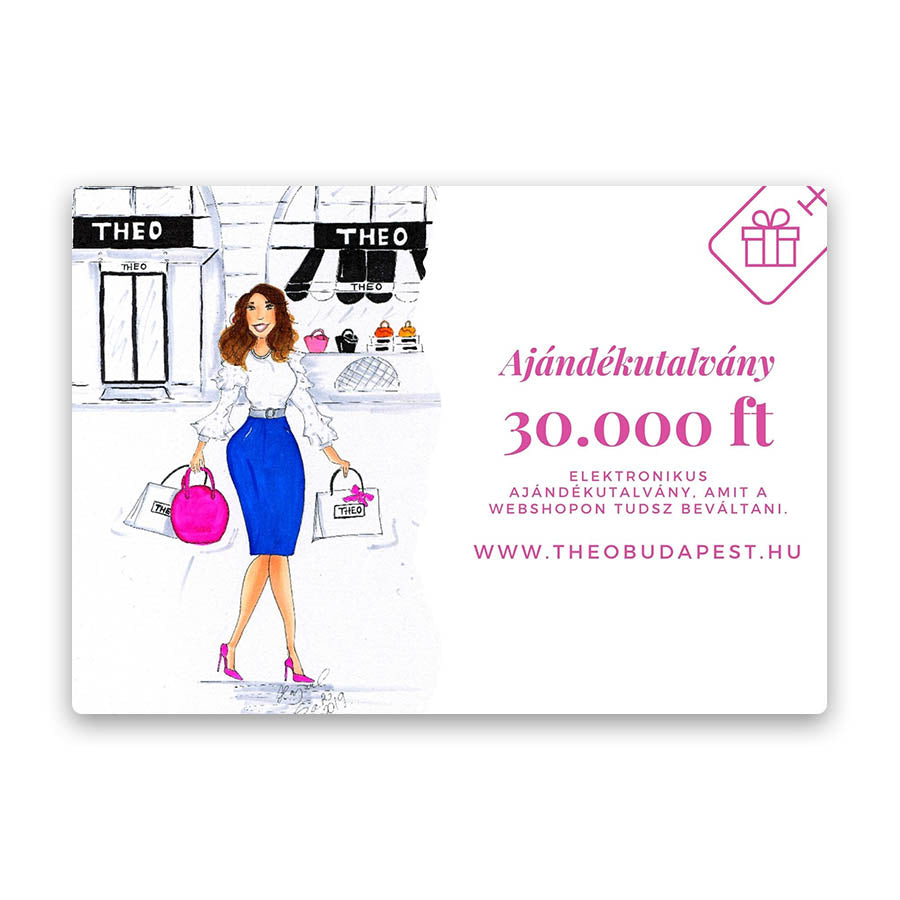 30.000 Ft értékű THEO ajándékutalvány - THEO Budapest Webshop -  Prémium minőségű, egyedi tervezésű bőrtáskák és kiegészítők