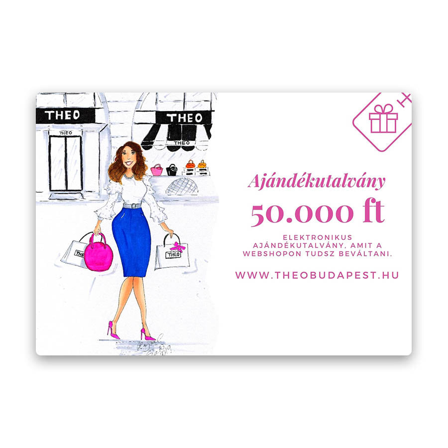 50.000 Ft értékű THEO ajándékutalvány - THEO Budapest Webshop -  Prémium minőségű, egyedi tervezésű bőrtáskák és kiegészítők